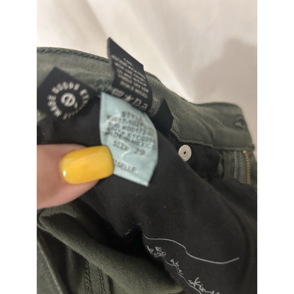 Ladies Pants by Etica Size 29 High Waist Olive Green Pockets - Picture 4 of 7